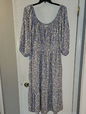 NWT Gap Women’s Lavender Floral Smocked Midi Dress